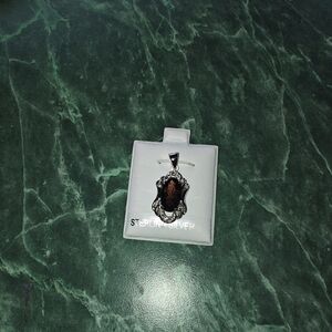 Sterling Silver Pendant With Smokey Quartz And White Topaz